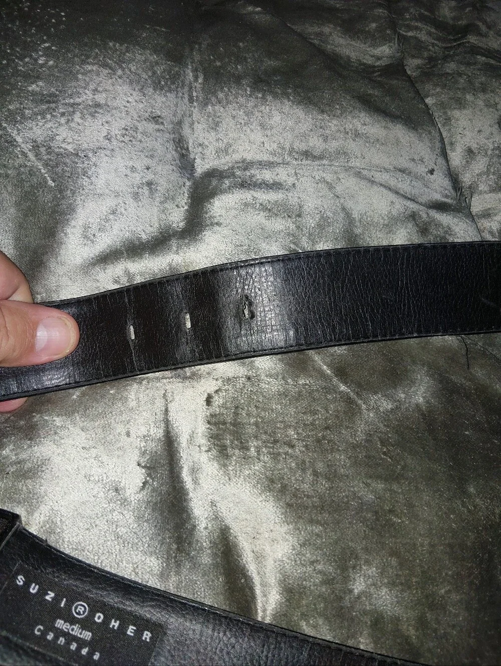 Suzi Roher Glossy Black Wide Patent Belt with Rectangular Buckle